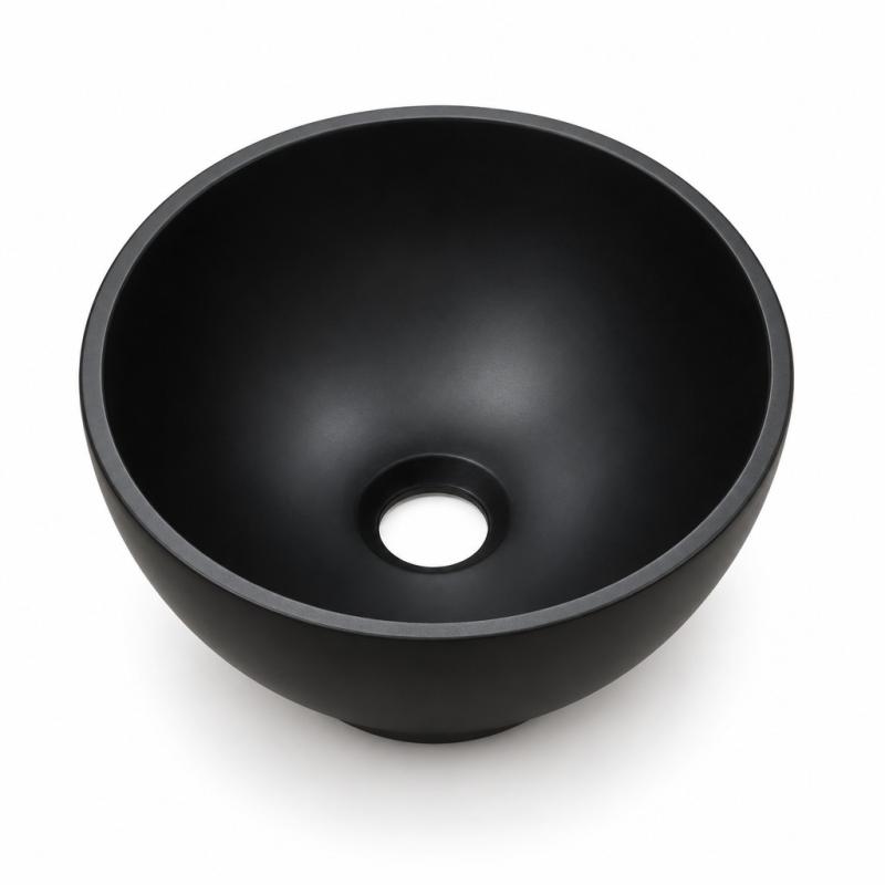 Solid S kleine waskom fontein Solid Surface rond 20 x 20 x 11 cm mat zwart 1208953268